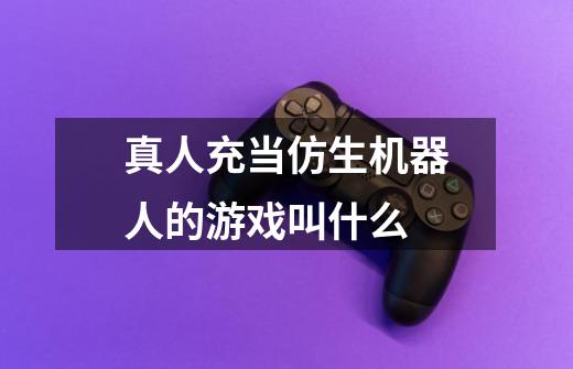 真人充当仿生机器人的游戏叫什么-第1张-游戏信息-龙启网