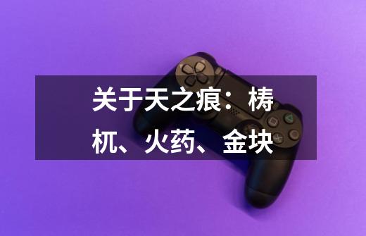 关于天之痕:梼杌、火药、金块-第1张-游戏信息-龙启网