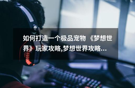 如何打造一个极品宠物 《梦想世界》玩家攻略,梦想世界攻略完整版-第1张-游戏信息-龙启网