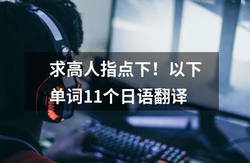 求高人指点下!以下单词11个日语翻译-第1张-游戏信息-龙启网