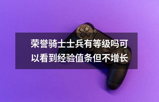 荣誉骑士士兵有等级吗可以看到经验值条但不增长-第1张-游戏信息-龙启网