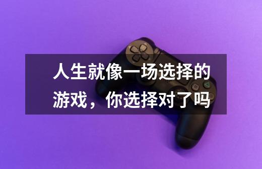 人生就像一场选择的游戏,你选择对了吗-第1张-游戏信息-龙启网