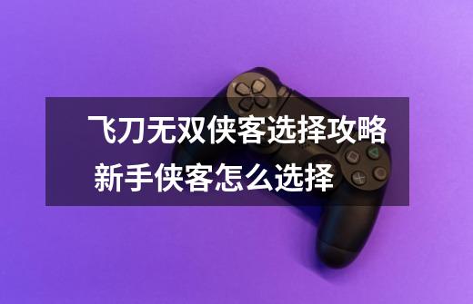 飞刀无双侠客选择攻略 新手侠客怎么选择-第1张-游戏信息-龙启网