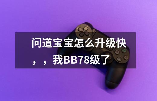 问道宝宝怎么升级快，，我BB78级了-第1张-游戏信息-龙启网