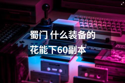 蜀门 什么装备的花能下60副本-第1张-游戏信息-龙启网
