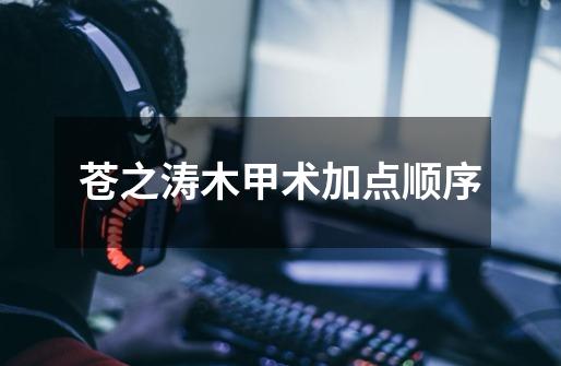 苍之涛木甲术加点顺序-第1张-游戏信息-龙启网