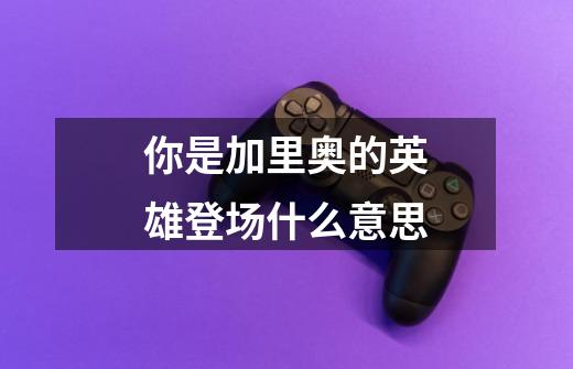 你是加里奥的英雄登场什么意思-第1张-游戏信息-龙启网
