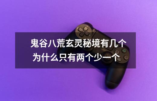鬼谷八荒玄灵秘境有几个 为什么只有两个少一个-第1张-游戏信息-龙启网