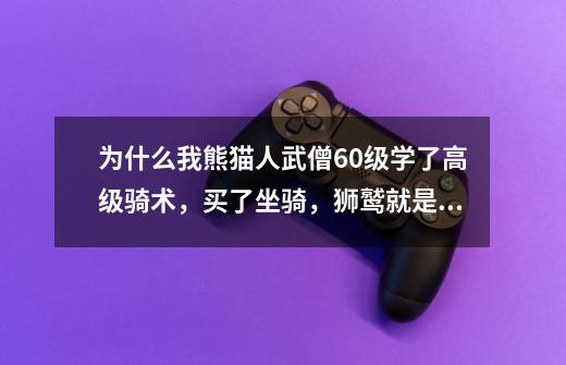 为什么我熊猫人武僧60级学了高级骑术，买了坐骑，狮鹫就是飞不起来，而且空格键按了之后它也不飞-第1张-游戏信息-龙启网