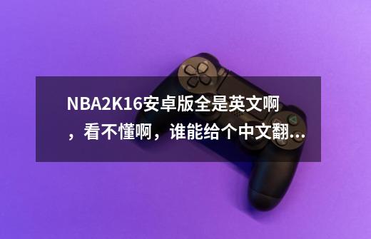 NBA2K16安卓版全是英文啊,看不懂啊,谁能给个中文翻译啊-第1张-游戏信息-龙启网
