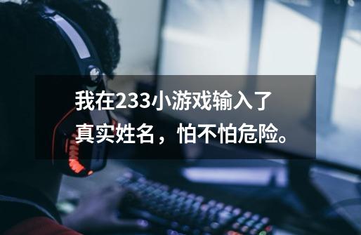 我在233小游戏输入了真实姓名，怕不怕危险。-第1张-游戏信息-龙启网