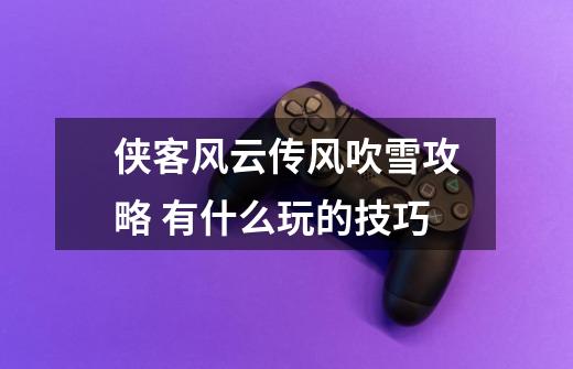 侠客风云传风吹雪攻略 有什么玩的技巧-第1张-游戏信息-龙启网