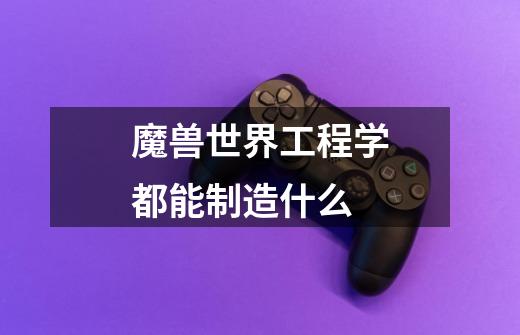 魔兽世界工程学都能制造什么-第1张-游戏信息-龙启网