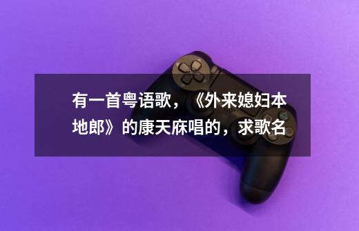 有一首粤语歌,《外来媳妇本地郎》的康天庥唱的,求歌名-第1张-游戏信息-龙启网