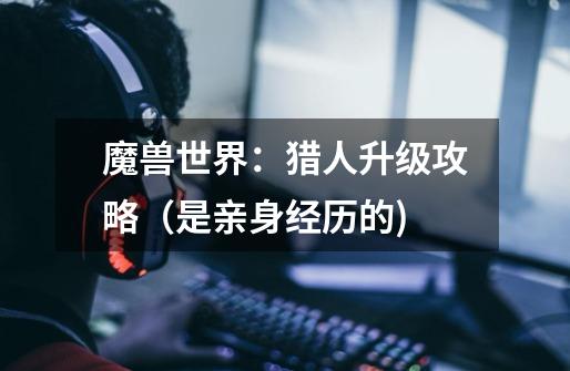 魔兽世界：猎人升级攻略（是亲身经历的)-第1张-游戏信息-龙启网