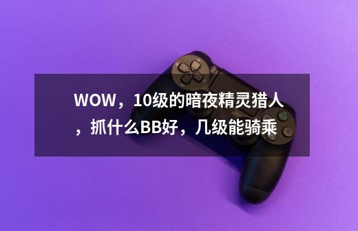WOW，10级的暗夜精灵猎人，抓什么BB好，几级能骑乘-第1张-游戏信息-龙启网