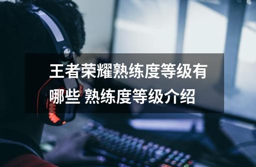 王者荣耀熟练度等级有哪些 熟练度等级介绍-第1张-游戏信息-龙启网