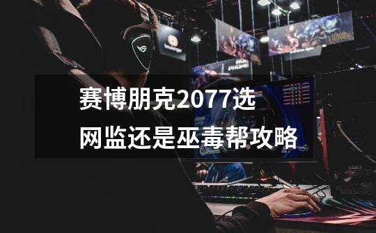 赛博朋克2077选网监还是巫毒帮攻略-第1张-游戏信息-龙启网