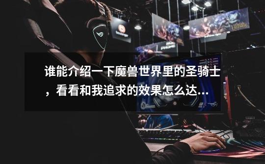谁能介绍一下魔兽世界里的圣骑士,看看和我追求的效果怎么达到-第1张-游戏信息-龙启网