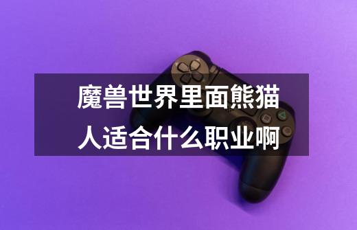 魔兽世界里面熊猫人适合什么职业啊-第1张-游戏信息-龙启网