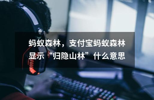 蚂蚁森林，支付宝蚂蚁森林显示“归隐山林”什么意思-第1张-游戏信息-龙启网