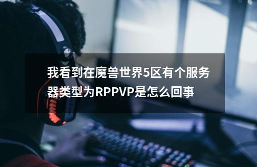 我看到在魔兽世界5区有个服务器类型为RPPVP是怎么回事-第1张-游戏信息-龙启网