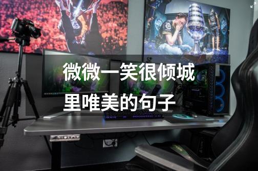 微微一笑很倾城里唯美的句子-第1张-游戏信息-龙启网