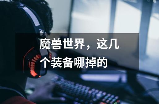 魔兽世界，这几个装备哪掉的-第1张-游戏信息-龙启网