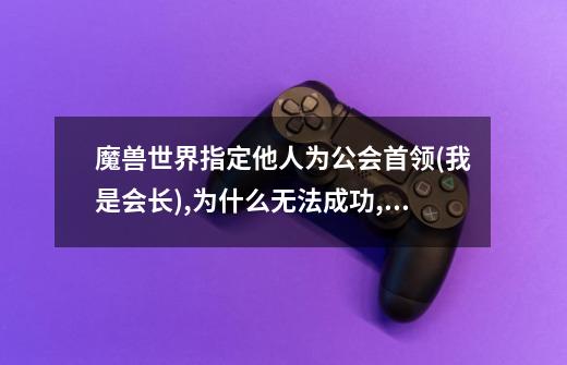 魔兽世界指定他人为公会首领(我是会长),为什么无法成功,且显示级别太高!!!!!!-第1张-游戏信息-龙启网