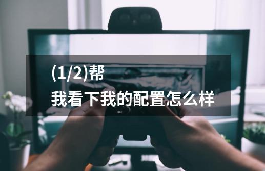 (1/2)帮我看下我的配置怎么样-第1张-游戏信息-龙启网