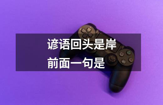 谚语回头是岸前面一句是-第1张-游戏信息-龙启网