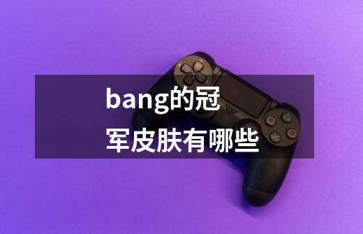 bang的冠军皮肤有哪些-第1张-游戏信息-龙启网