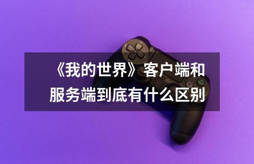 《我的世界》客户端和服务端到底有什么区别-第1张-游戏信息-龙启网