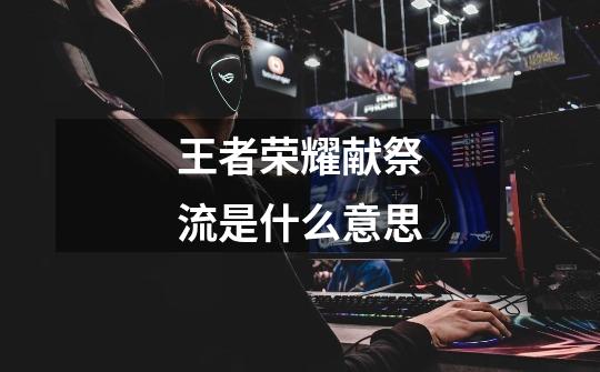 王者荣耀献祭流是什么意思-第1张-游戏信息-龙启网