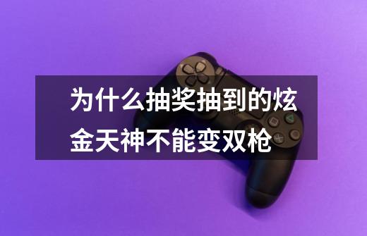 为什么抽奖抽到的炫金天神不能变双枪-第1张-游戏信息-龙启网