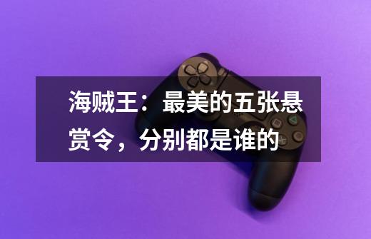 海贼王:最美的五张悬赏令,分别都是谁的-第1张-游戏信息-龙启网