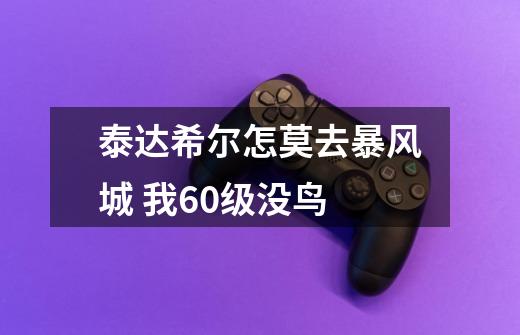 泰达希尔怎莫去暴风城 我60级没鸟-第1张-游戏信息-龙启网