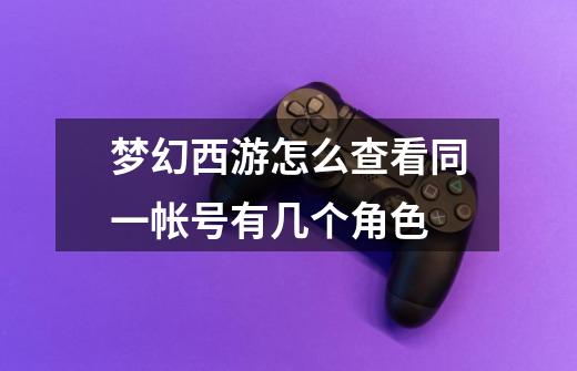 梦幻西游怎么查看同一帐号有几个角色-第1张-游戏信息-龙启网