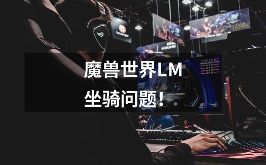 魔兽世界LM坐骑问题!-第1张-游戏信息-龙启网