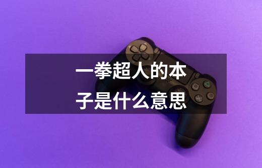 一拳超人的本子是什么意思-第1张-游戏信息-龙启网