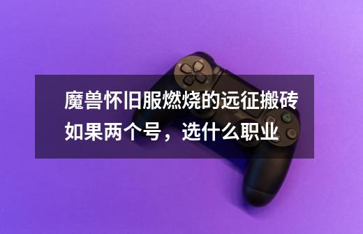 魔兽怀旧服燃烧的远征搬砖如果两个号,选什么职业-第1张-游戏信息-龙启网
