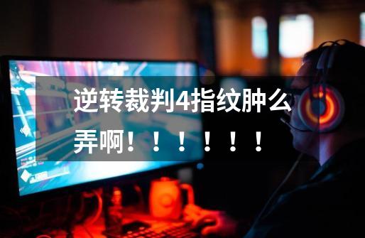 逆转裁判4指纹肿么弄啊！！！！！！-第1张-游戏信息-龙启网