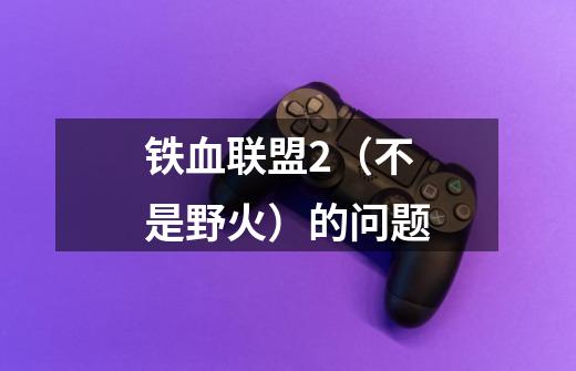 铁血联盟2（不是野火）的问题-第1张-游戏信息-龙启网