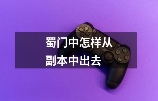 蜀门中怎样从副本中出去-第1张-游戏信息-龙启网