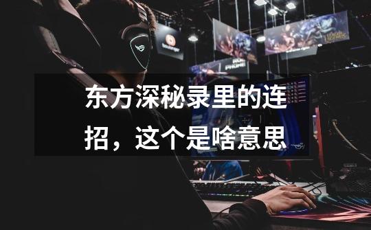 东方深秘录里的连招，这个是啥意思-第1张-游戏信息-龙启网