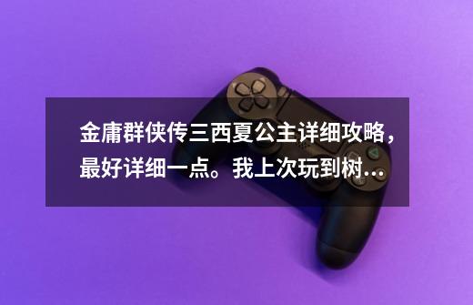 金庸群侠传三西夏公主详细攻略,最好详细一点。我上次玩到树林,为什么打败了童姥还是没有梦姑的剧情-第1张-游戏信息-龙启网