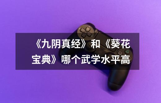 《九阴真经》和《葵花宝典》哪个武学水平高-第1张-游戏信息-龙启网