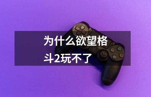 为什么欲望格斗2玩不了-第1张-游戏信息-龙启网