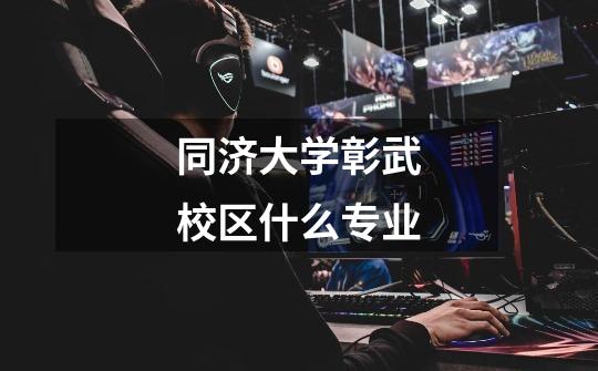 同济大学彰武校区什么专业-第1张-游戏信息-龙启网