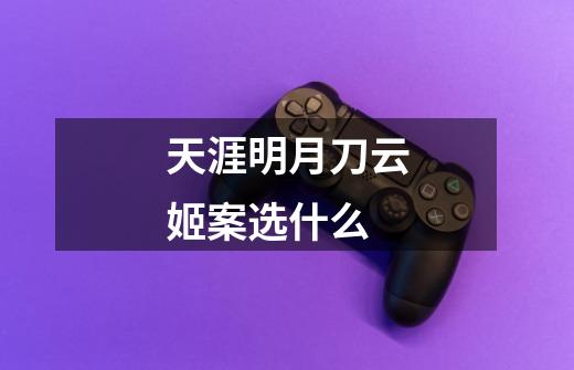 天涯明月刀云姬案选什么-第1张-游戏信息-龙启网